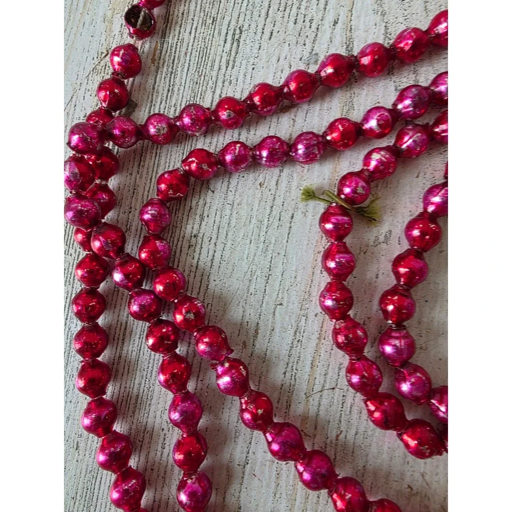 Vintage mercury glass Garland red Xmas tree